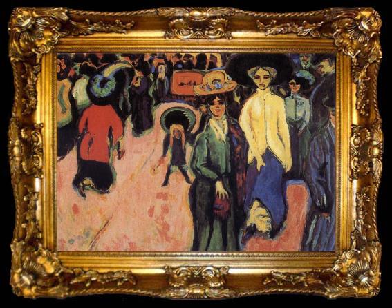 framed  Ernst Ludwig Kirchner The Street, ta009-2
